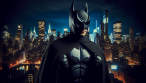 alt_text: A 1980s DC comic cover featuring Batman in a dramatic, heroic stance, influencing modern depictions.