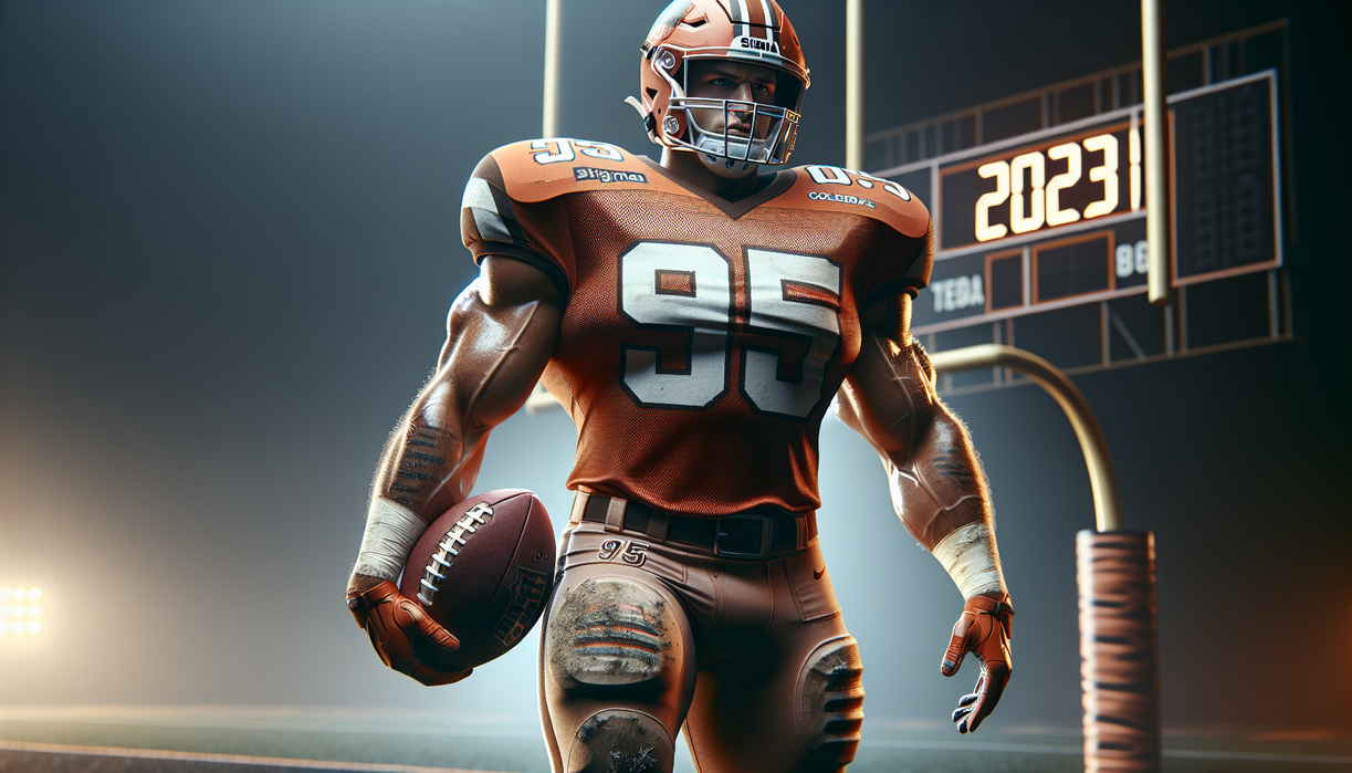 alt_text: Myles Garrett dominating in 2023, shining on a struggling Browns team.