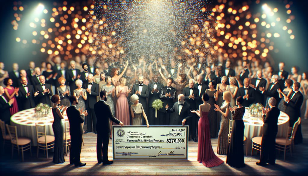 alt_text: "Elegant gala event with attendees and vibrant decor promoting nonprofit fundraising efforts."