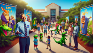 "alt_text": "Tallagator Day: Alligator-themed local celebration on the news."