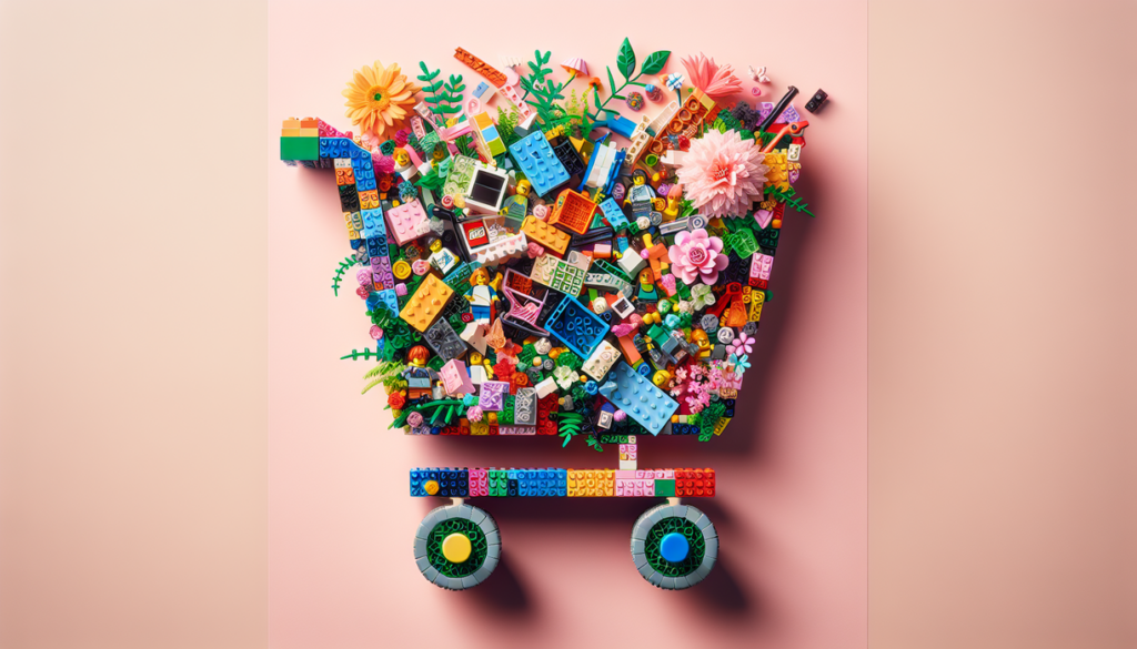 "alt_text": "LEGO pieces with smart tech elements showcasing innovative play."