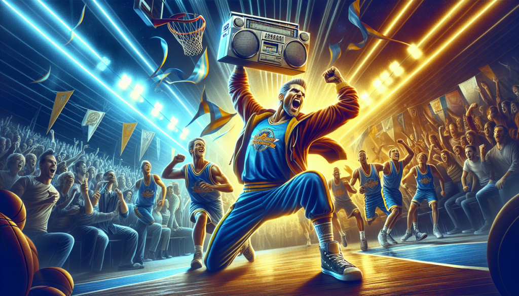 alt_text: Surreal scene of a man surrounded by chaotic, colorful energy, symbolizing madness and return.