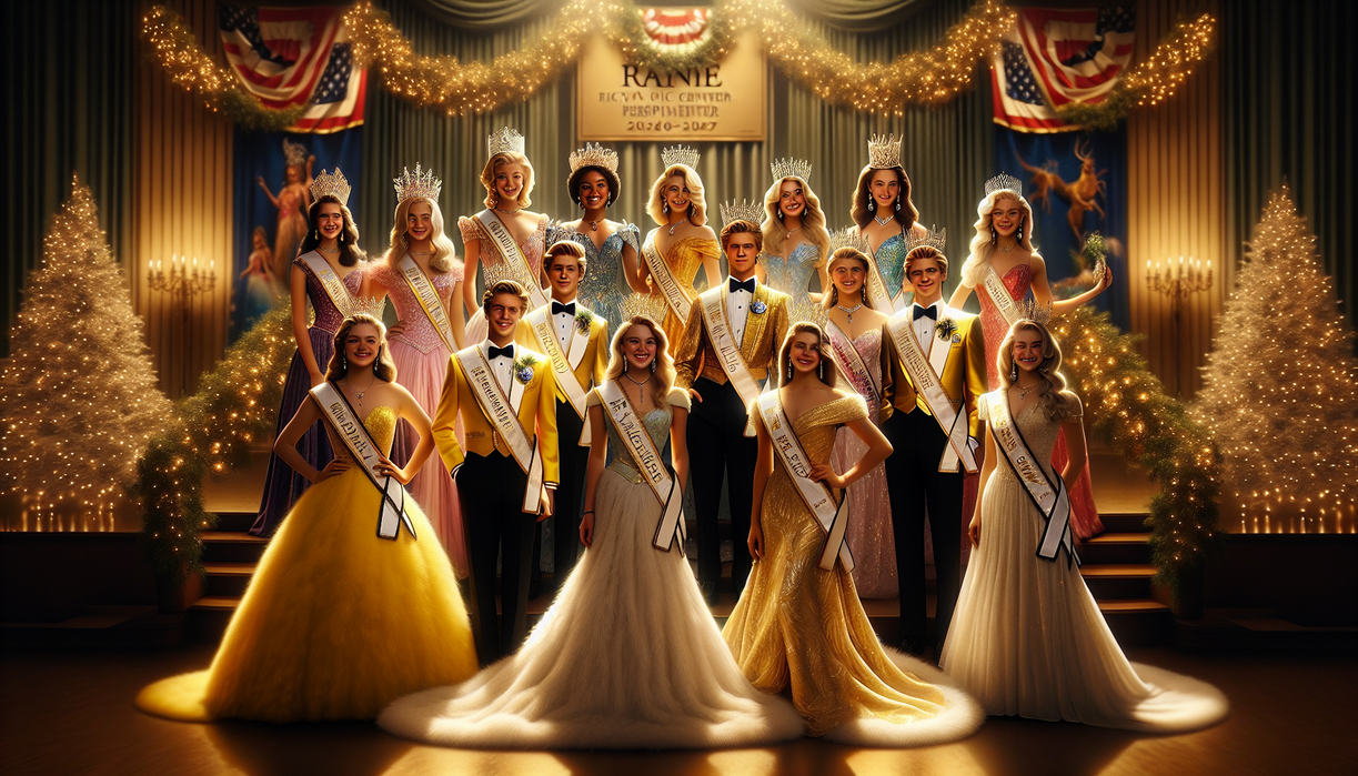 alt_text: A frog wearing a crown sits on a lily pad, surrounded by lush greenery and vibrant flowers.