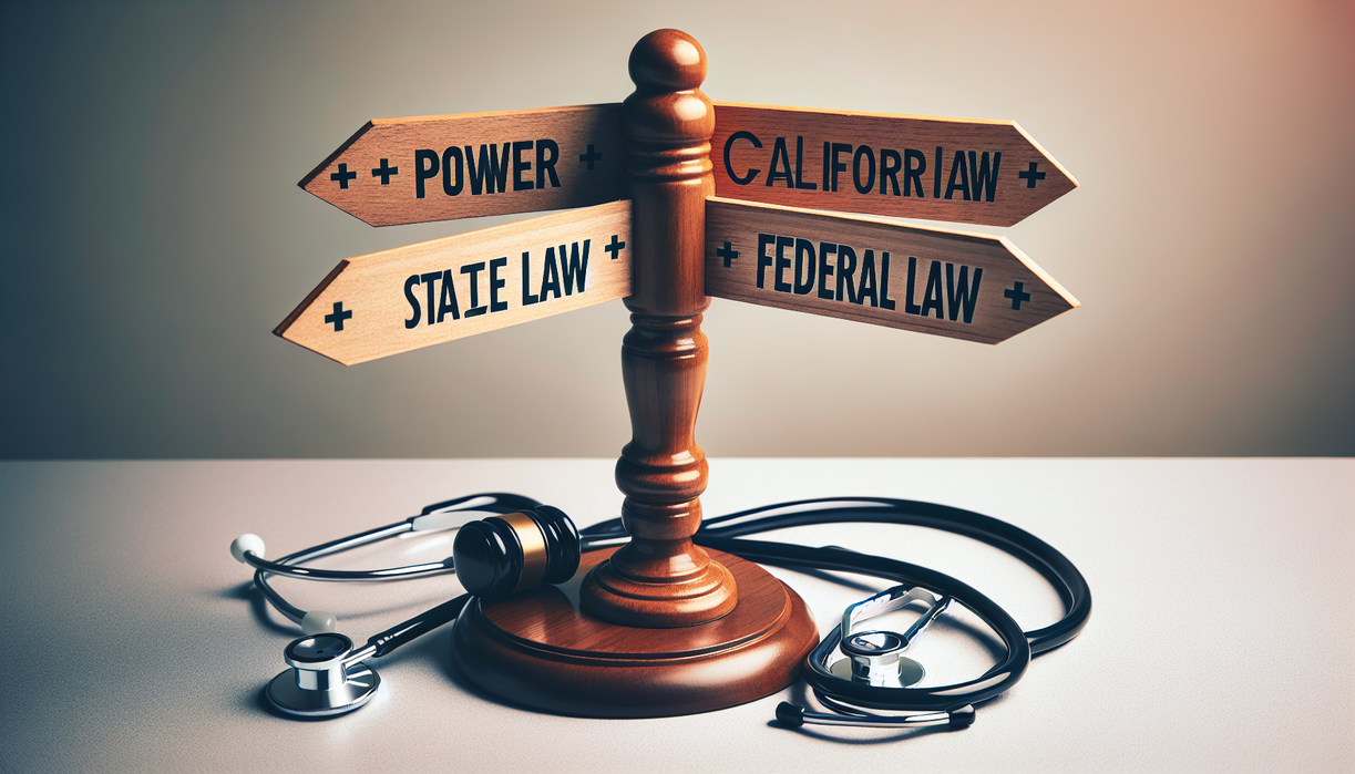 alt_text: Symbols of authority, security, and compassion balance within a political context.