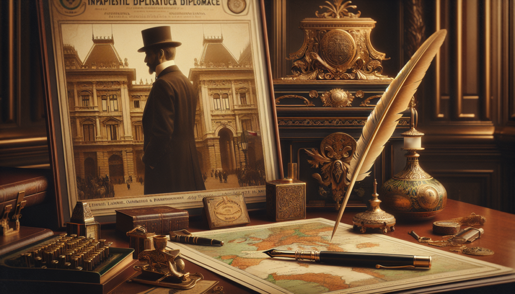 alt_text: A poised diplomat in a boxing ring, blending diplomacy and strength.