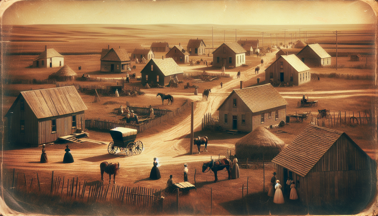 alt_text: "Historical celebration in Funk, Nebraska with a vintage parade and community gathering."